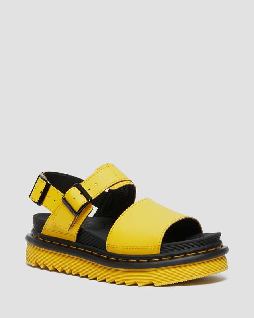 Dr. Martens Voss Lær Strap Platform Sandaler Dame Gul [3052ISYMK]